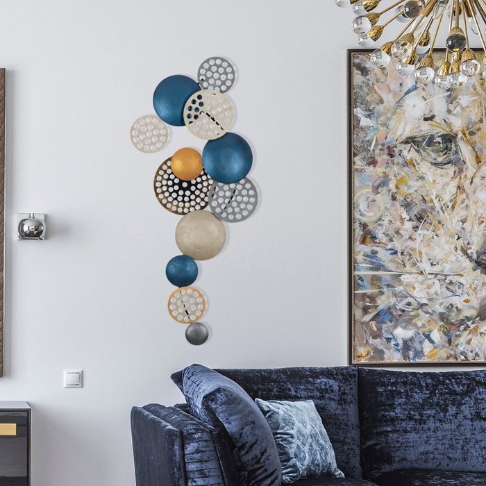 Wallity Bronte - CH103-2 Escultura de Pared de Metal Plateado